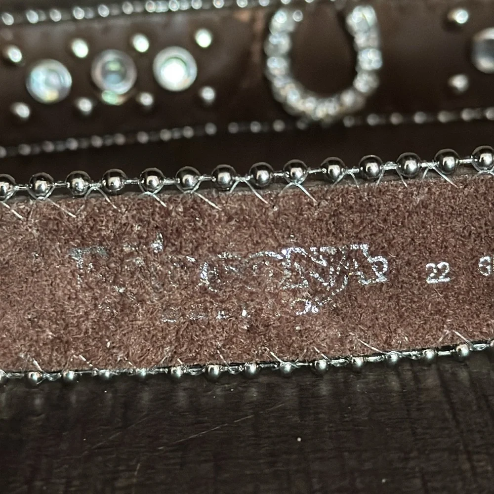 NOCONA ‎ Rhinestone Studded Belt-size 22